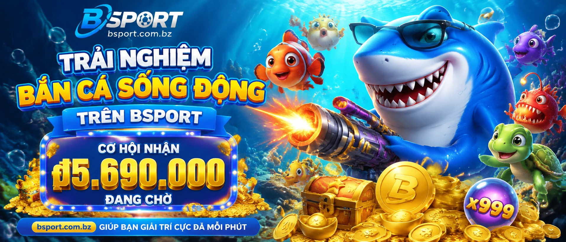 Bắn Cá Jackpot với hiệu ứng phần thưởng nổi bật